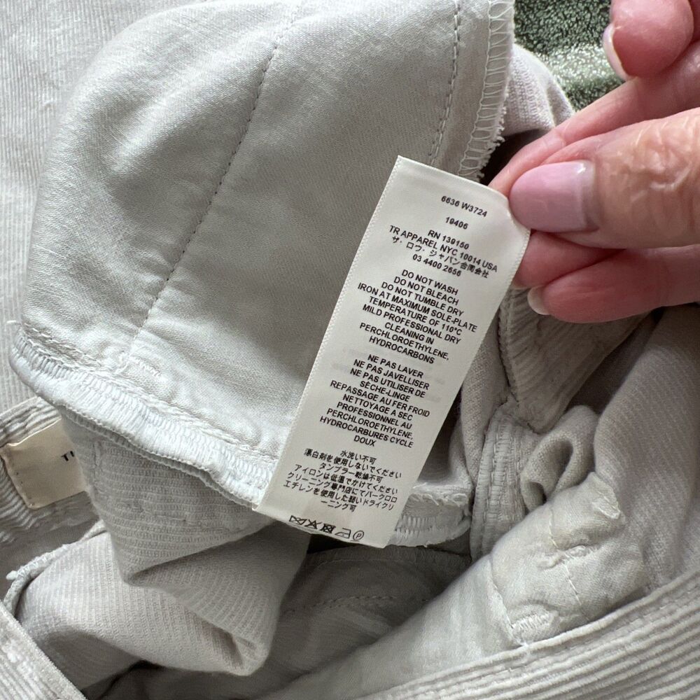 THE ROW Beige Corduroy Wide Leg Pants Size 25x30 High Waisted Excellent Altered - Picture 11 of 16